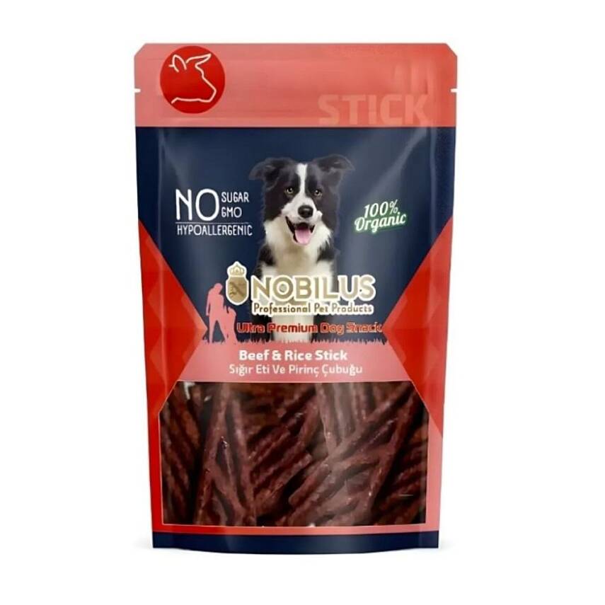 Nobilus Sığır Eti ve Pirinçli Köpek Ödül Çubuğu 80 Gr - 1